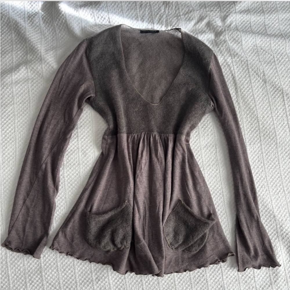 Roberto Collina Taupe Knit Sweater